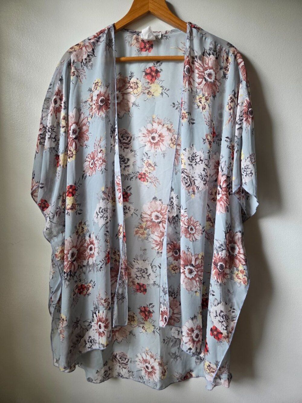 EUC EMORY PARK FLORAL OPEN KIMONO TOP SIZE 1X